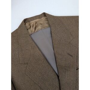 Oxford Clothes Saks Fifth Avenue Blazer 43L Brown 100% Wool Hand Made Chicago